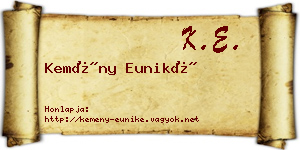 Kemény Euniké névjegykártya